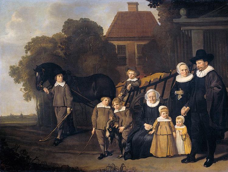 Jacob van Loo The Meebeeck Cruywagen family near the gate of their country home on the Uitweg near Amsterdam. oil painting image